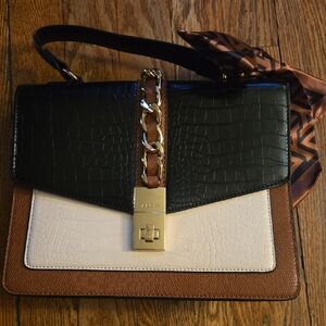 Aldo Black, White, and Brown Shoulder Bag.